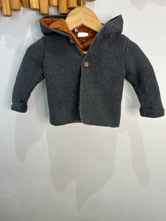 Grey reversible button sweater 0-3m