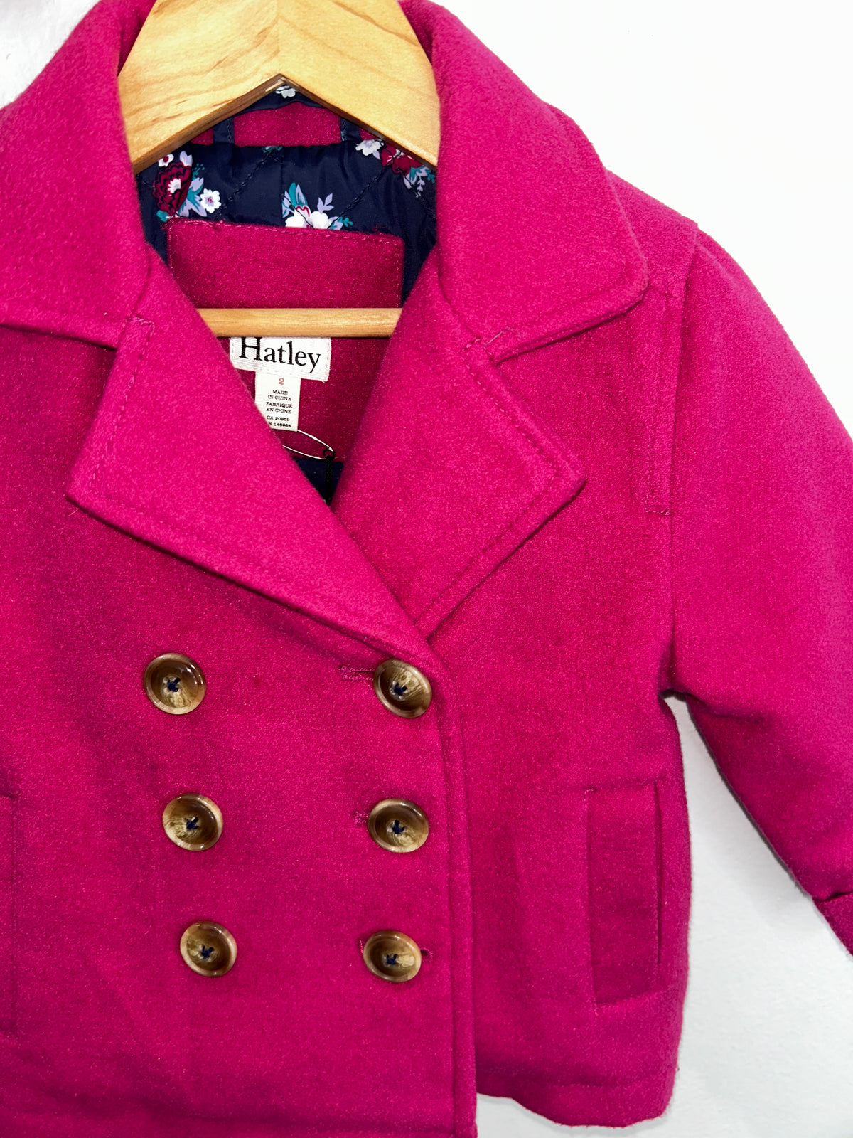 Hatley pink coat 2y