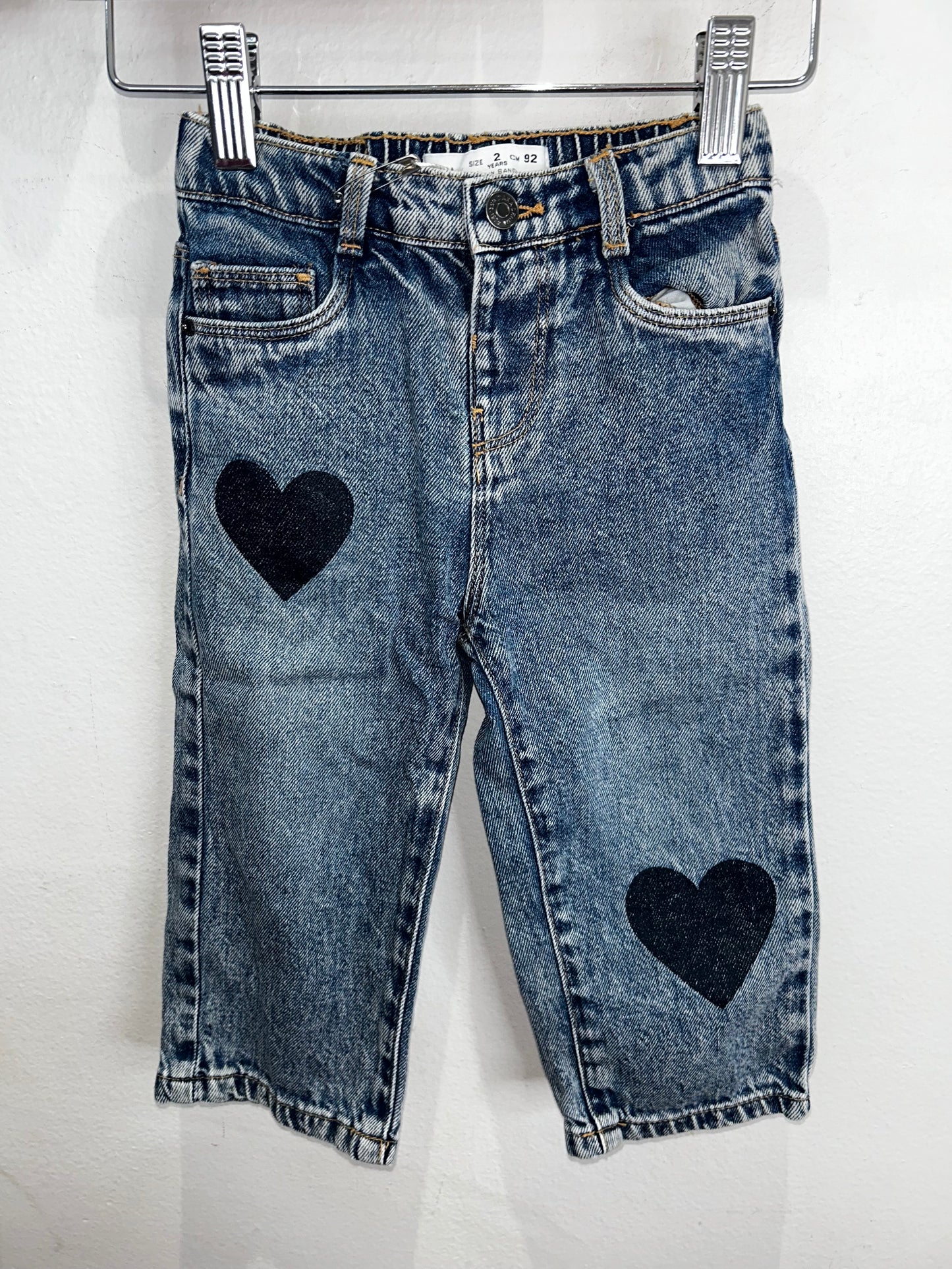 Wide leg heart jeans 2y