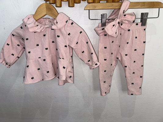 Pink bow set 6m