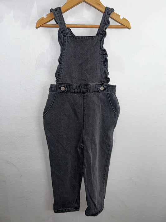 Black denim oversized romper 2-3y