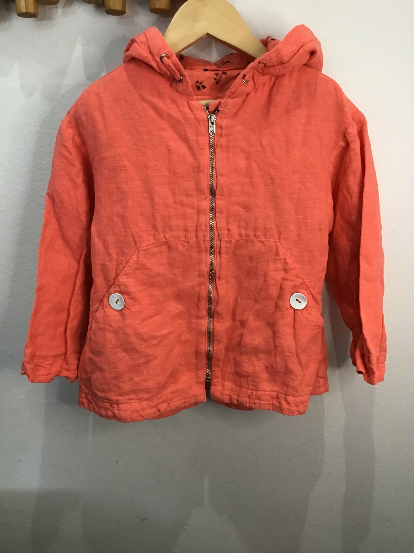 Peach linen jacket 3-4y