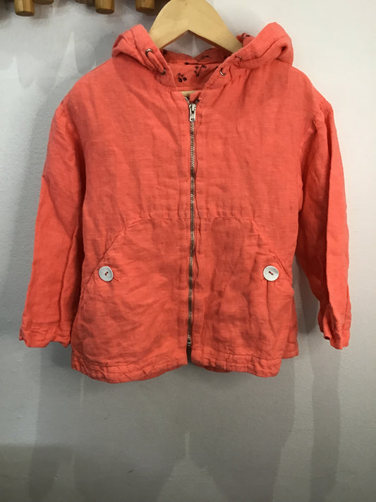 Peach linen jacket 3-4y
