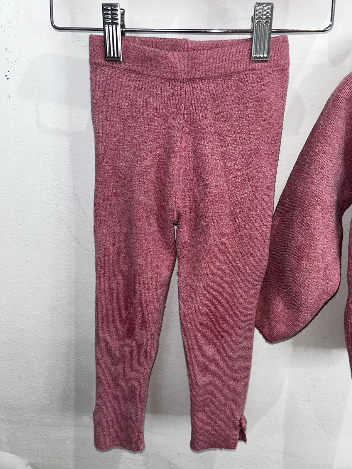 Pink ribbed sweater set 2-3y