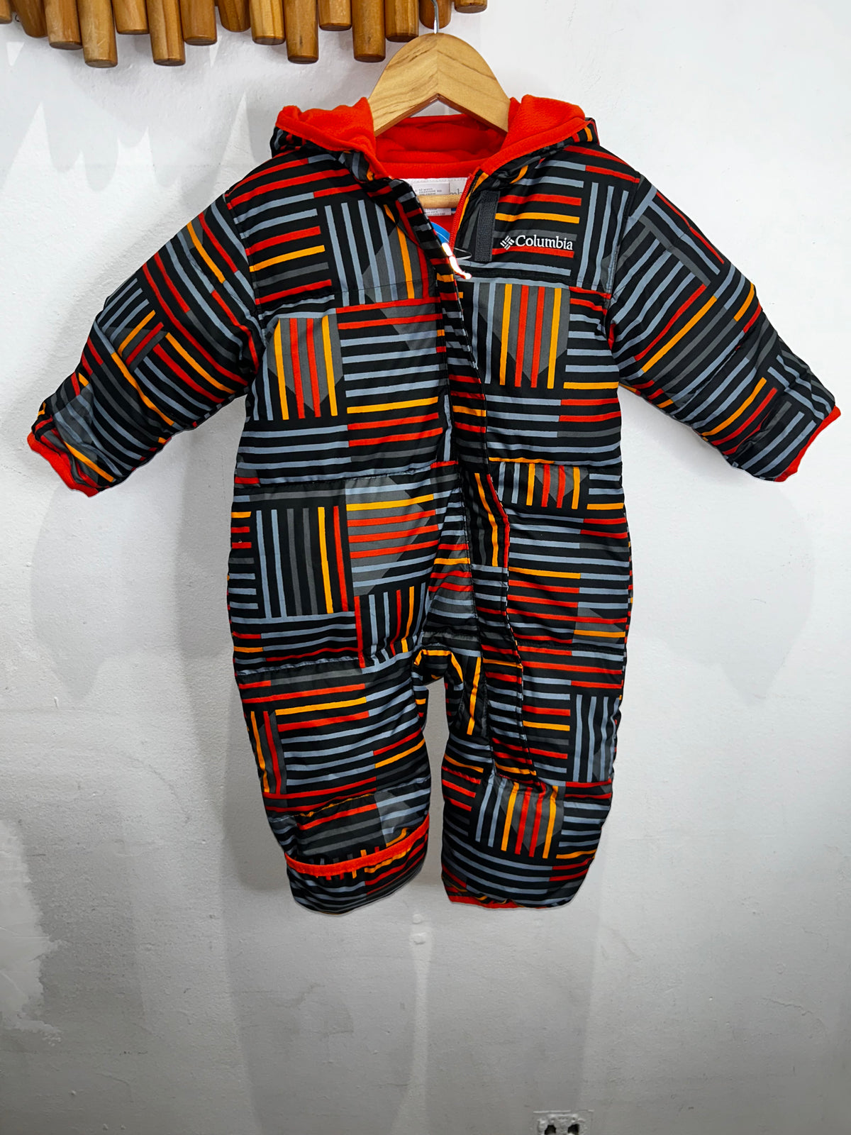 Columbia striped snowsuit 6-12m