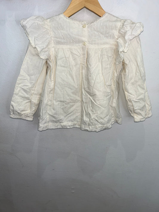 Silver thread cotton lined blouse 5y