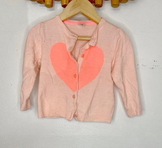 Neon heart cardigan 24m