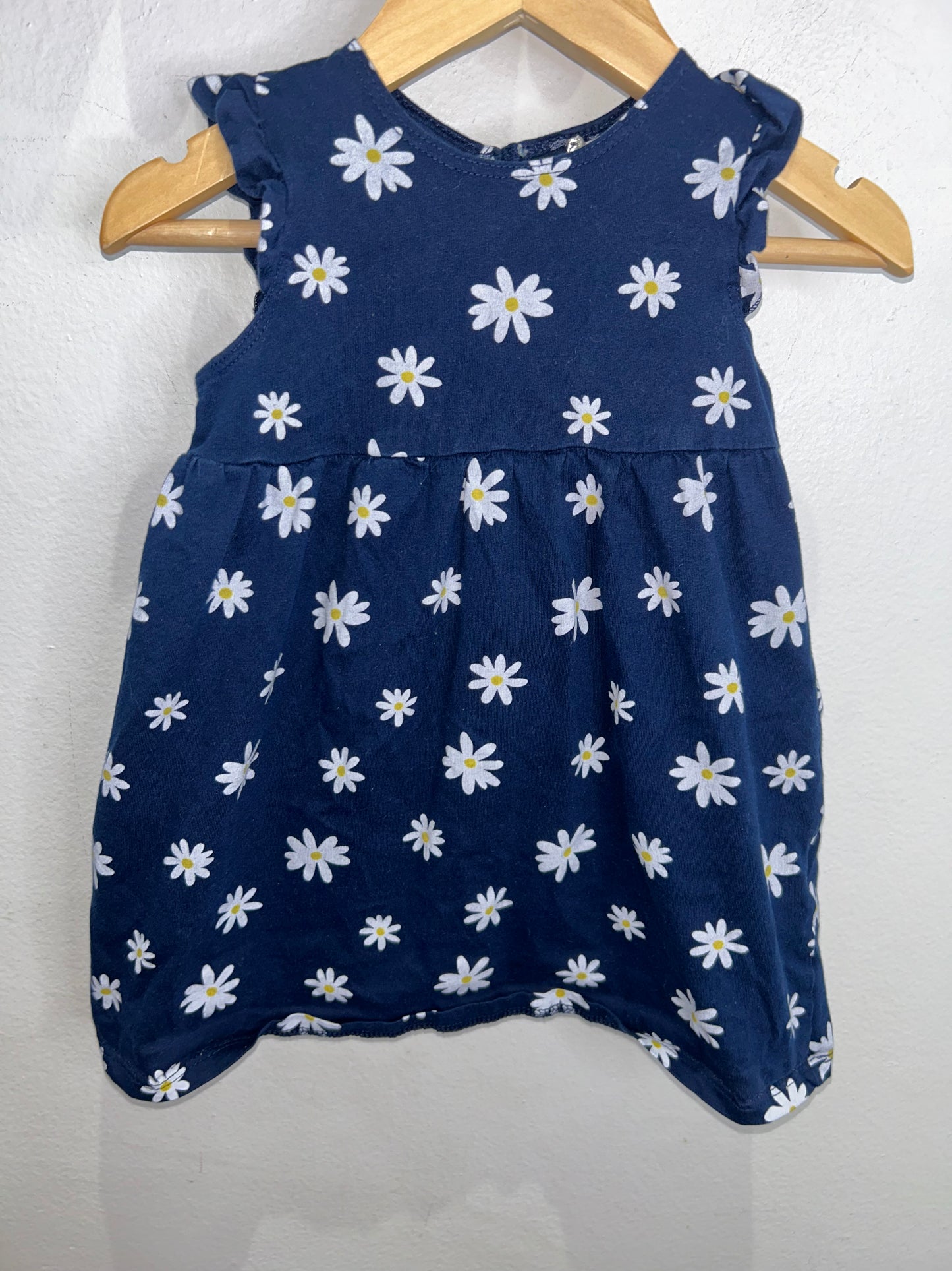 Daisies navy dress 12-18m