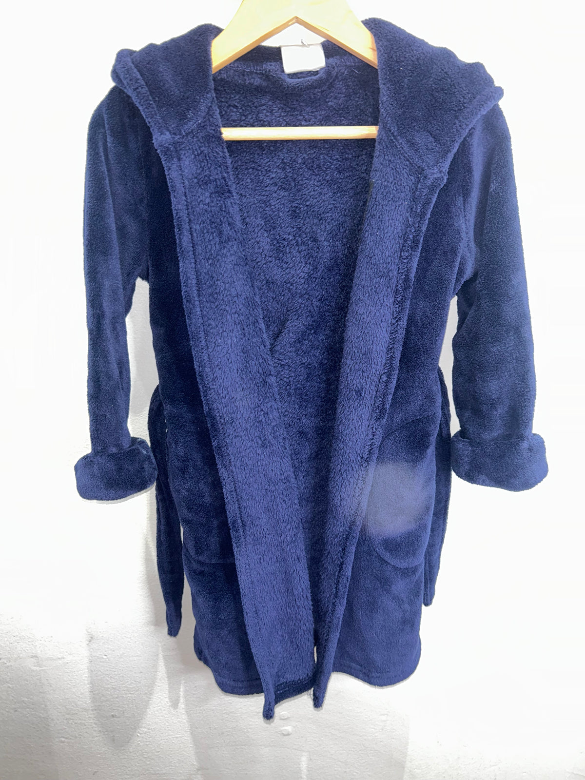 Blue fleece robe 4y