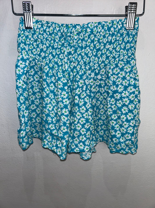 Blue flowers elastic shorts 9y