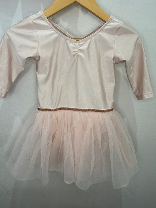 Pink leotard tulle dress 3-4y