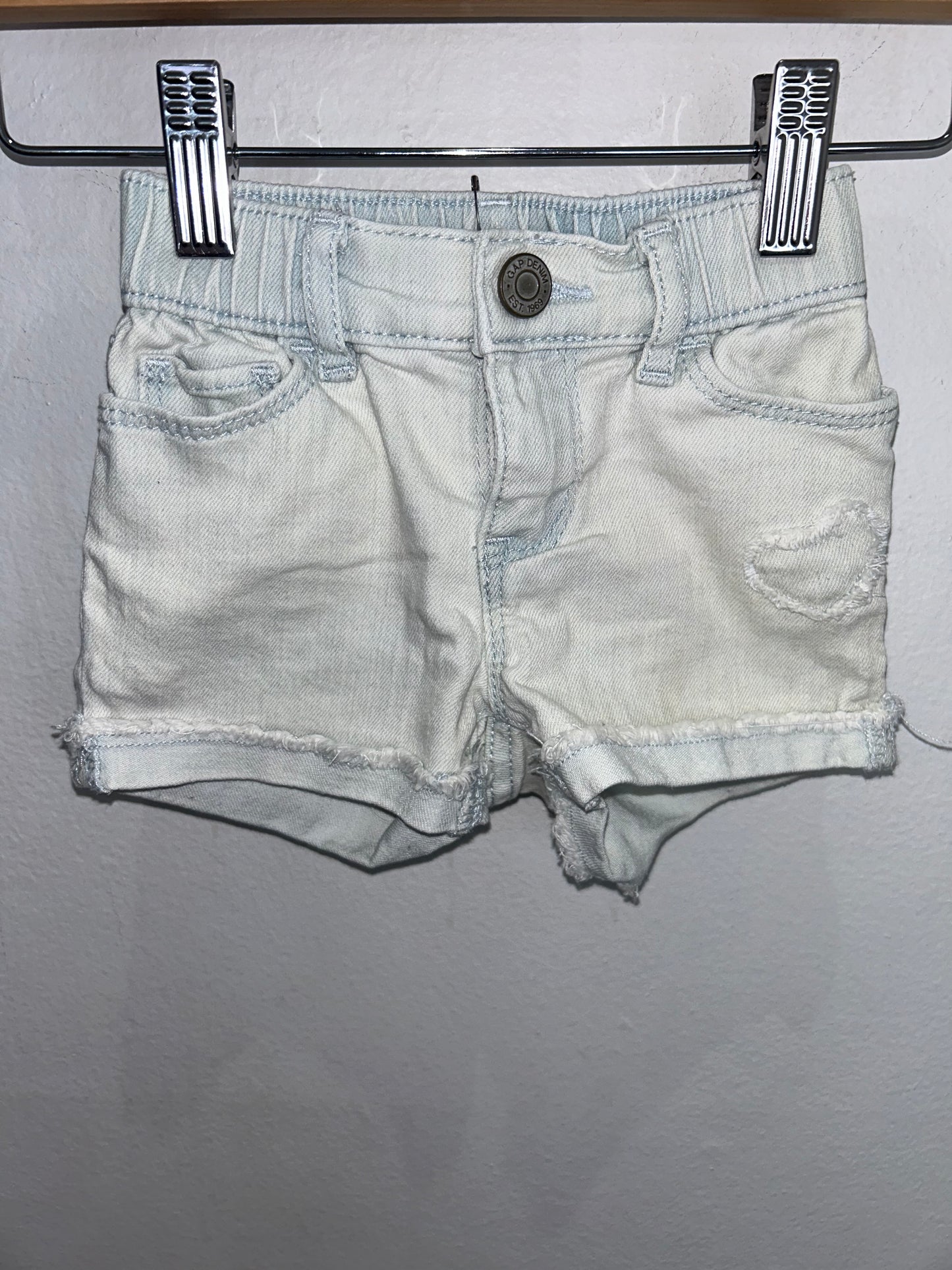 Acid wash denim shorts 12-18m