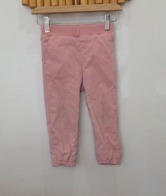 Pink fleece-lined pants 18-24m*