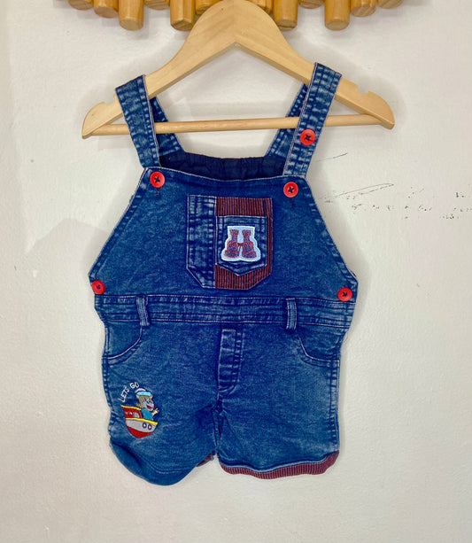 Sailing bear stretchy shorty romper 6-12m