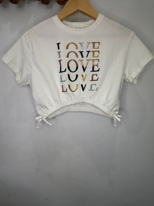 Sparkly love tie tee 4-5y