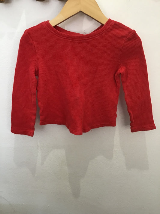 Red waffle longsleeve 18-24m