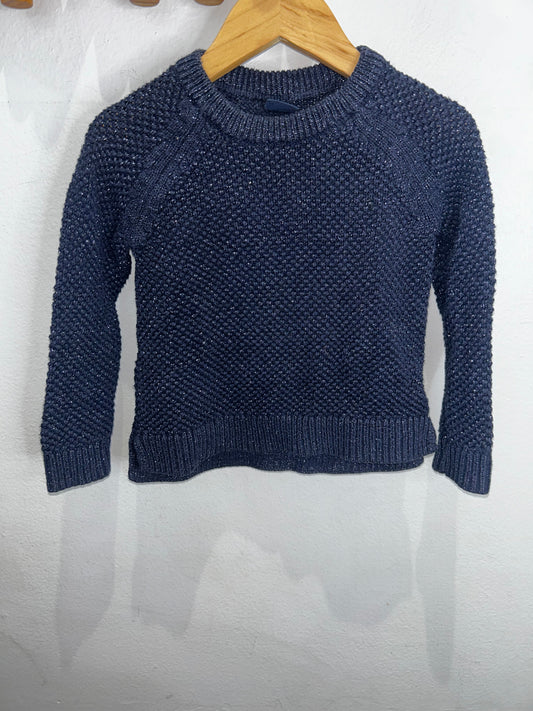 Sparkly blue knit sweater 2y