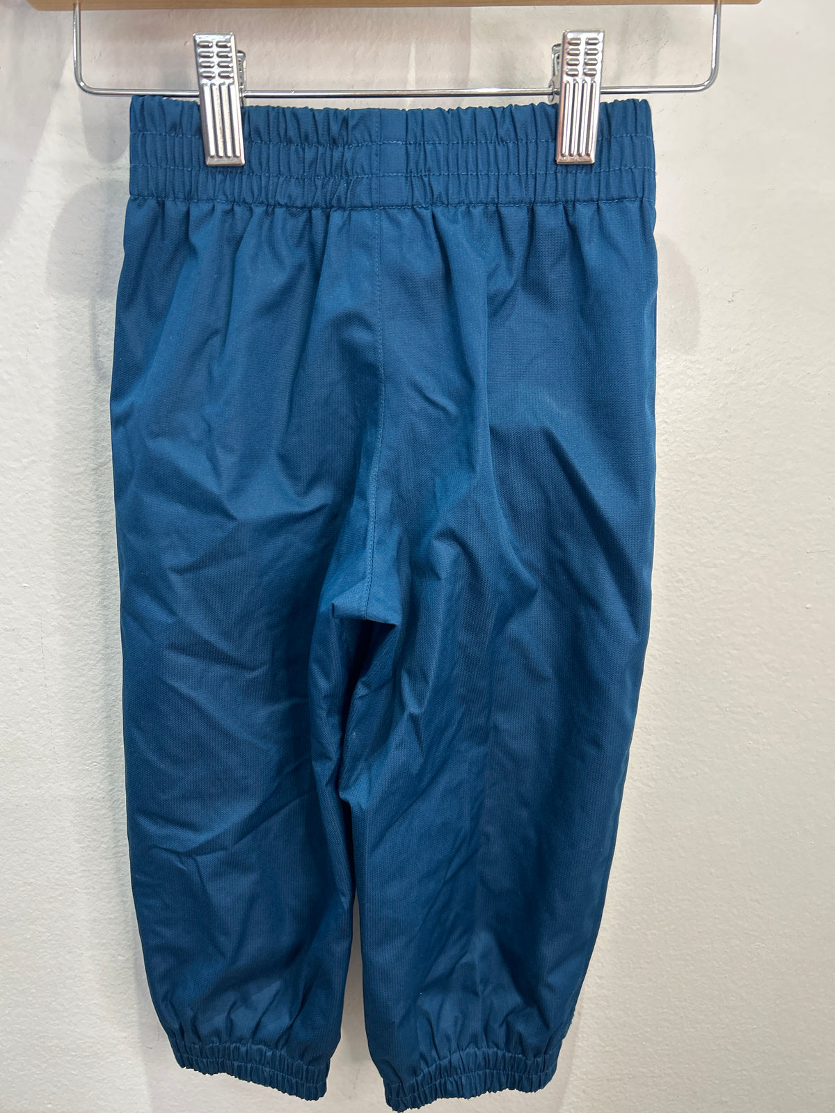 Teal lined rain pants 2y