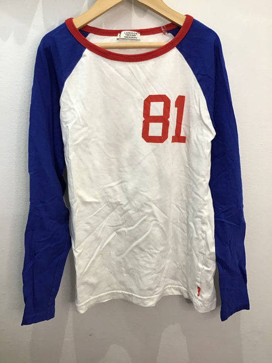 Tee baseball blue sleeve 8y