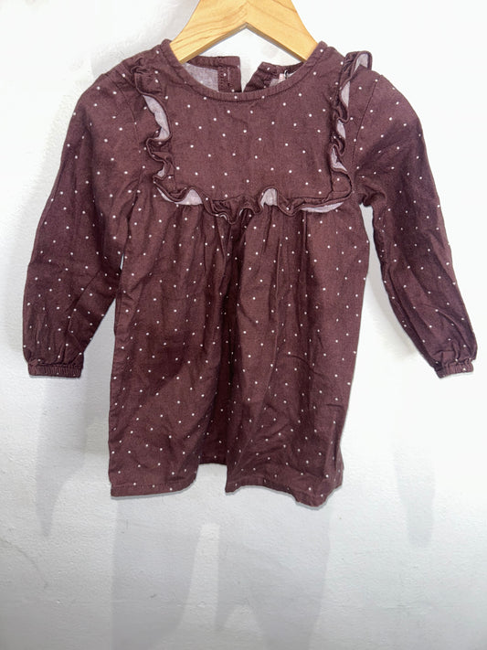 Eggplant dots dress 18m