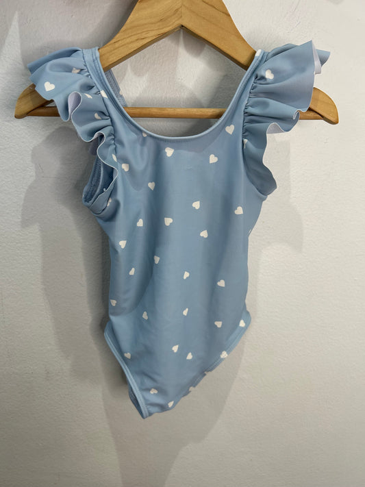 Blue hearts swimsuit 6-12m