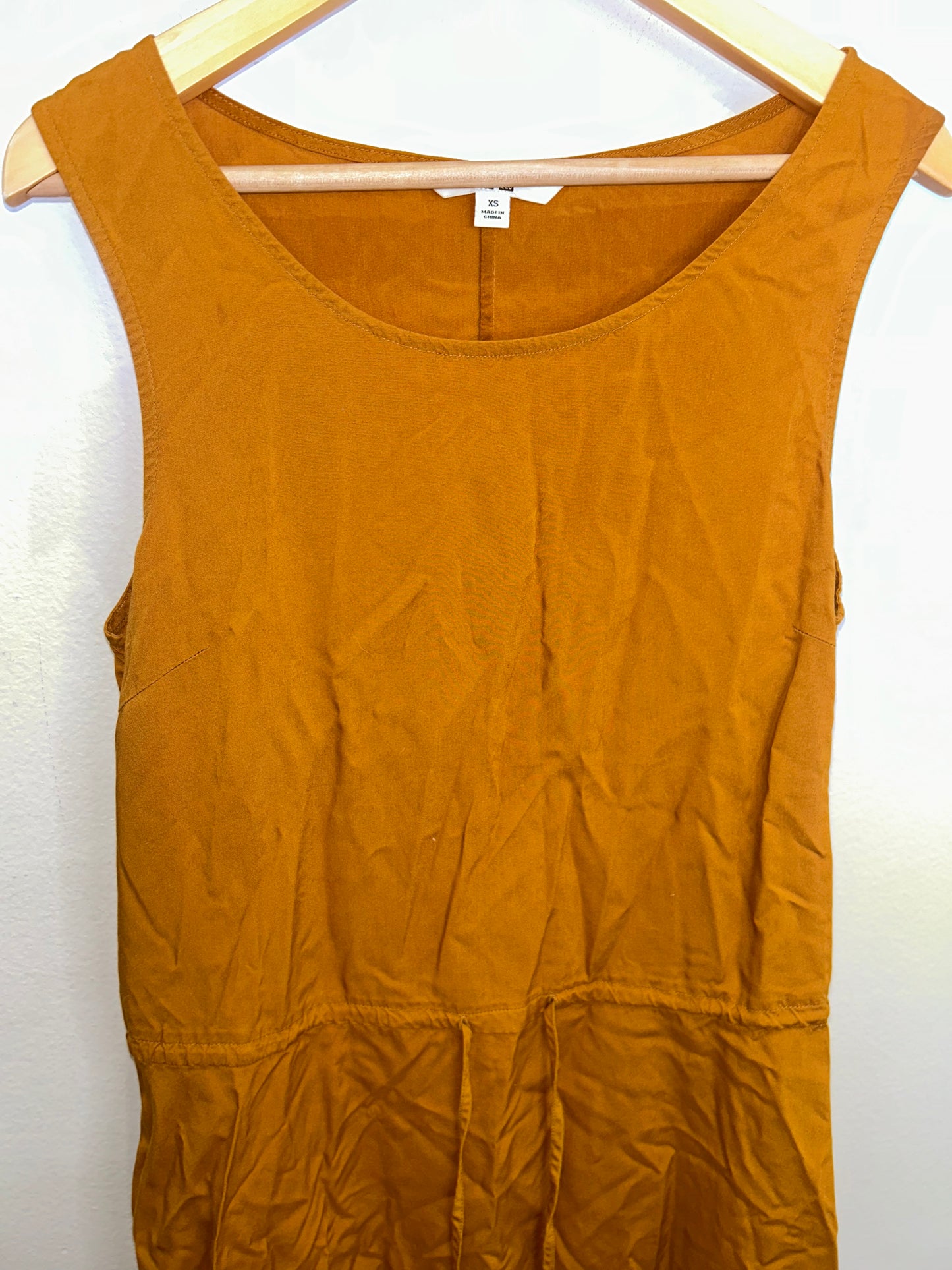 Uniqlo mustard midi dress adult XS