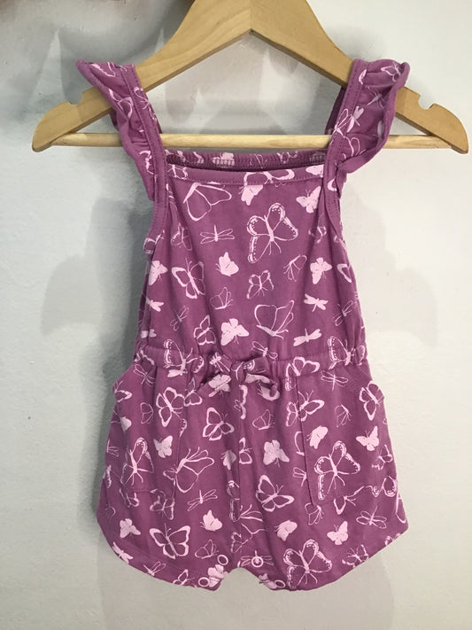 Romper purple butterflies 3-6m