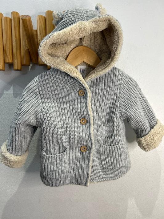 Grey furry sweater 6-12m