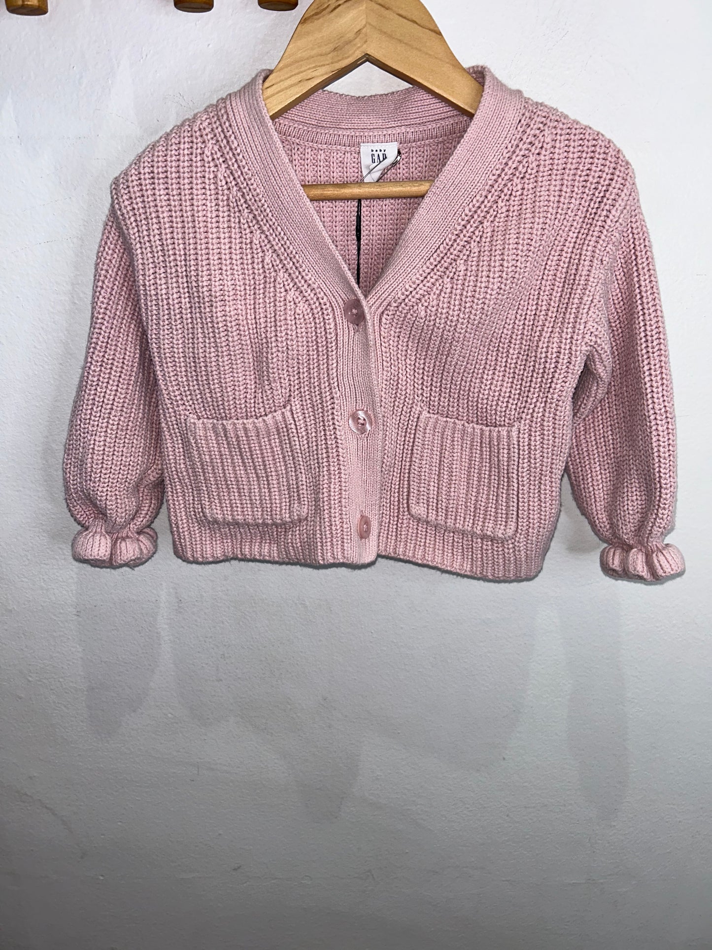 Pink knit cardigan 18-24m