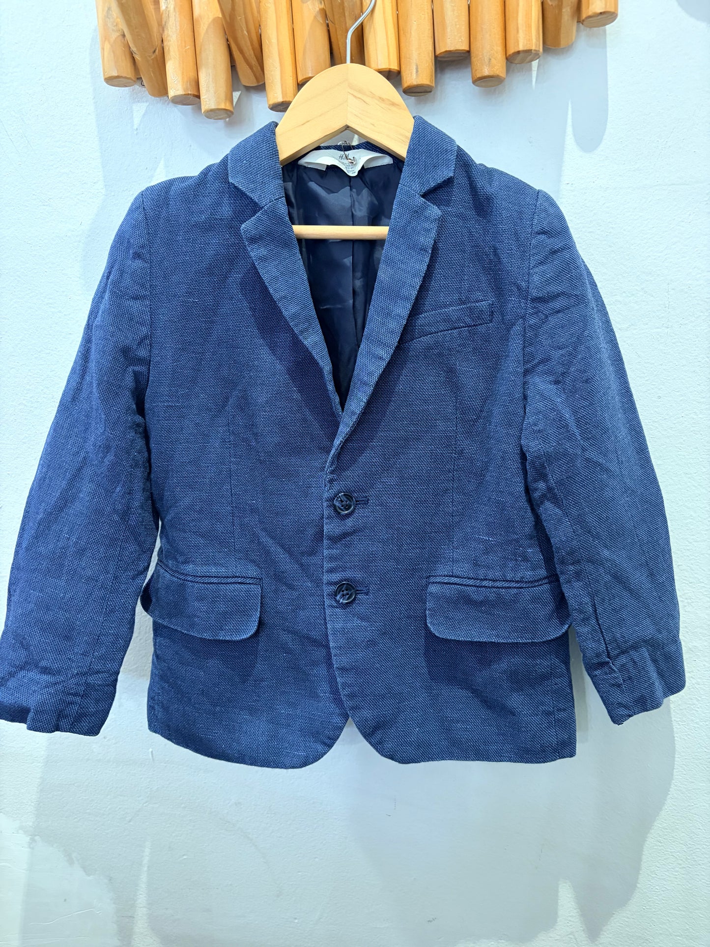 Blue interlock blazer 5-6y