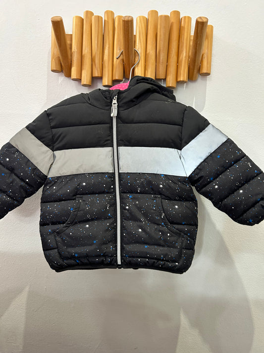 Black mid-weight puffer 2y