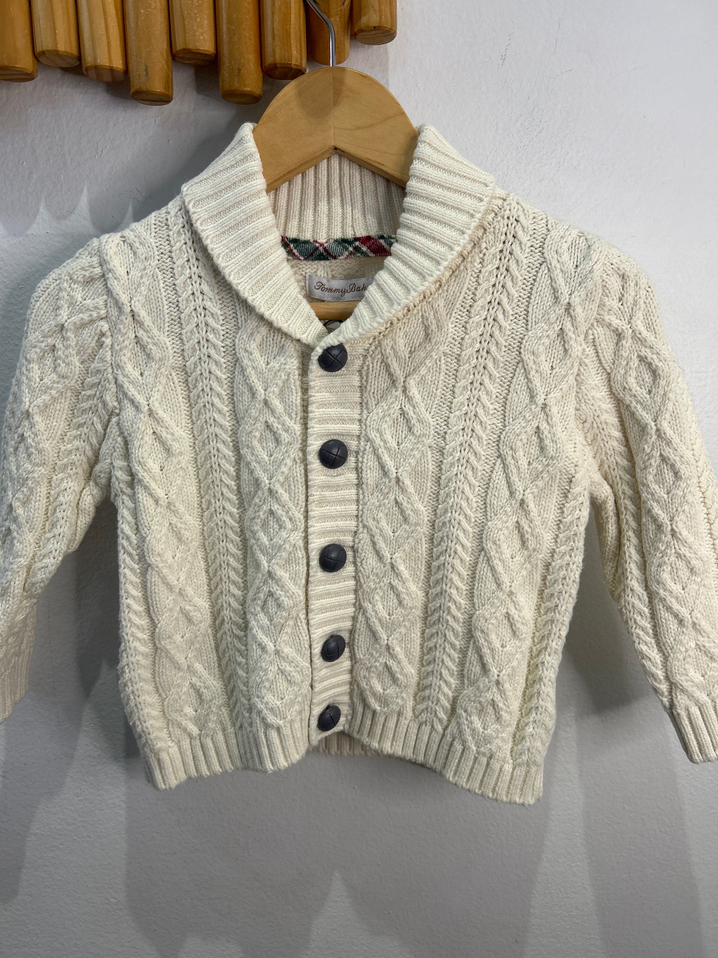 Cream cable knit cardigan 18m