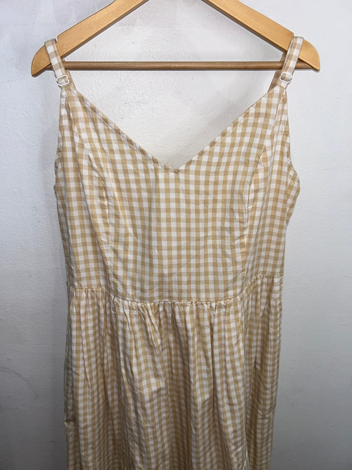 Brown checkered midi dress - adult M NEW