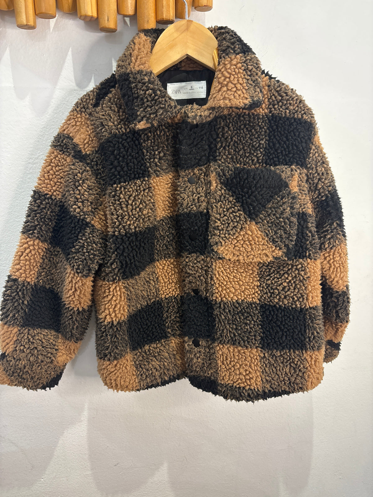 Brown checkered shacket 5y