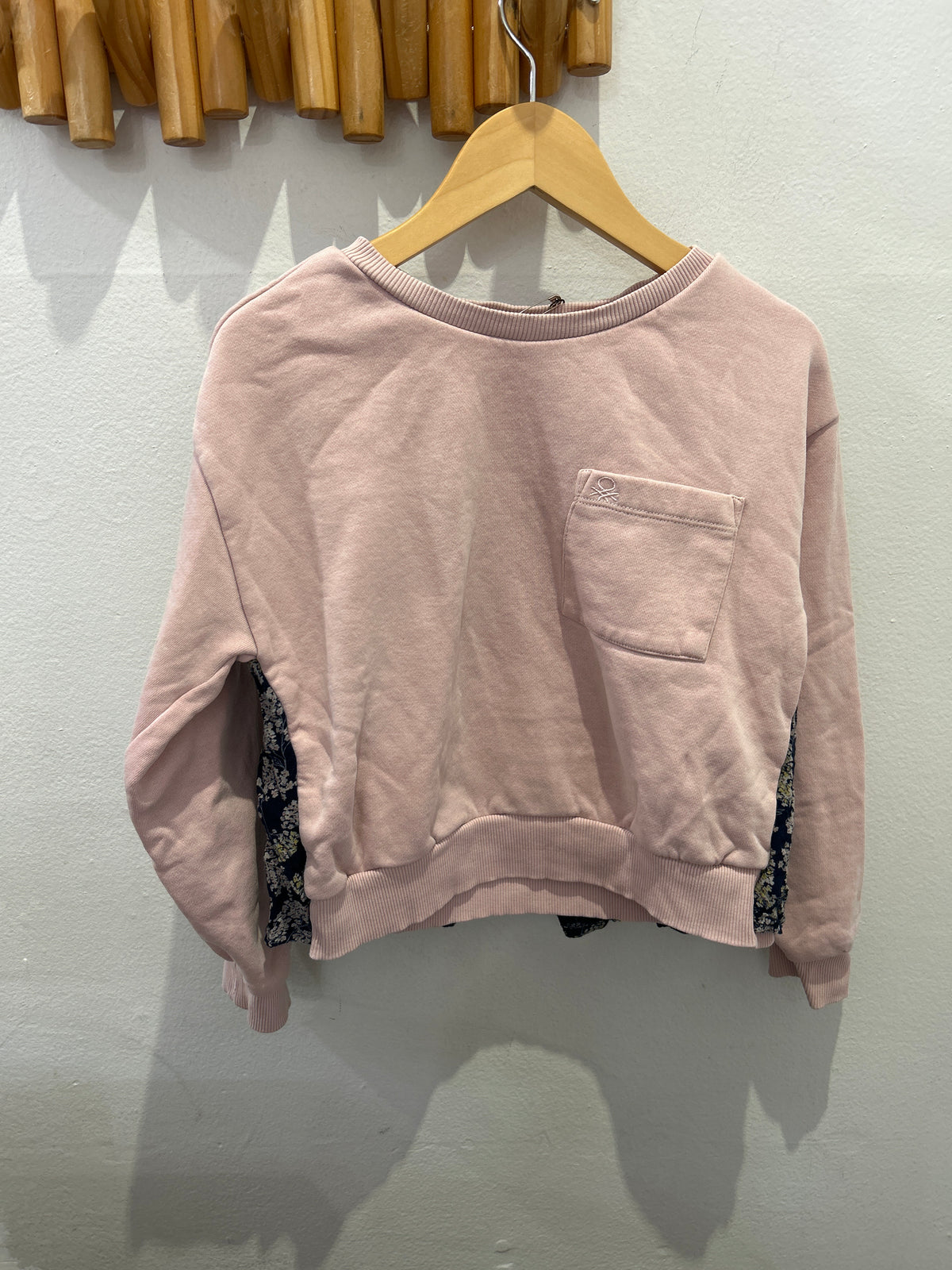 Pink pullover with floral detail 8y