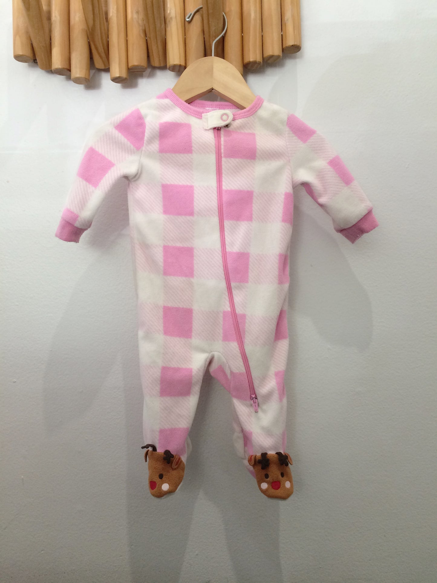 Fleecy pink sleeper 3m