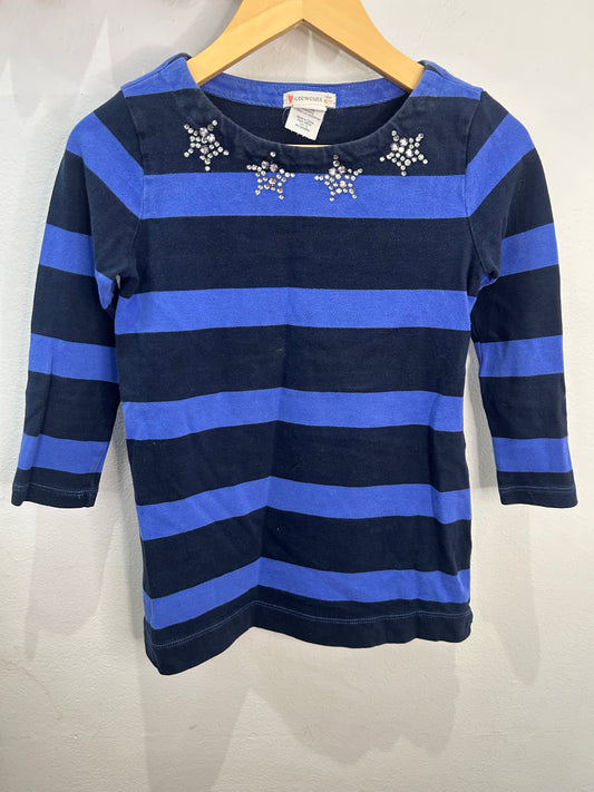 Star collar blue stripe longsleeve 6-7y
