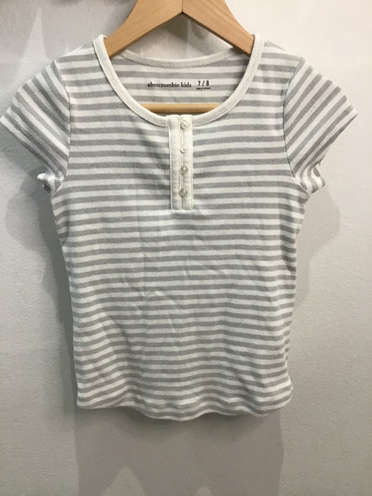 Tee ribbed grey stripes 7-8y