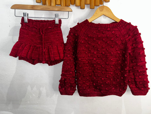 Misha and Puff red sweater 4-5y