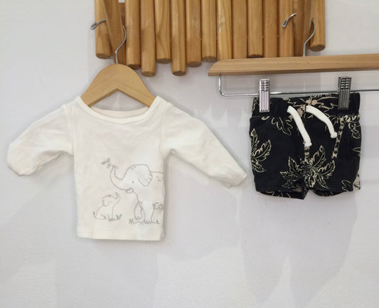 Elephants shorty set - newborn