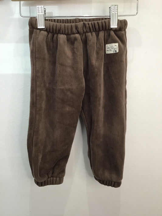 Dark brown thick fleecel ined pants 12-18m