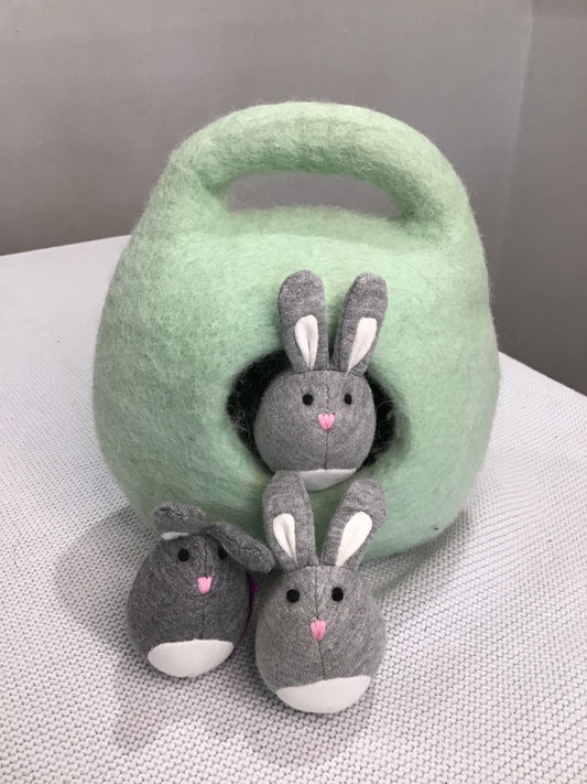 Lovevery bunny burrow w 3 bunnies