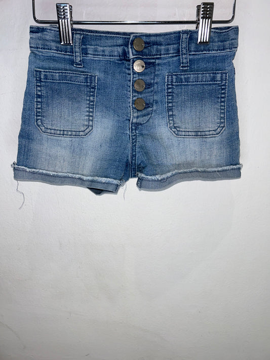 Denim shorts three buttons 6-7y