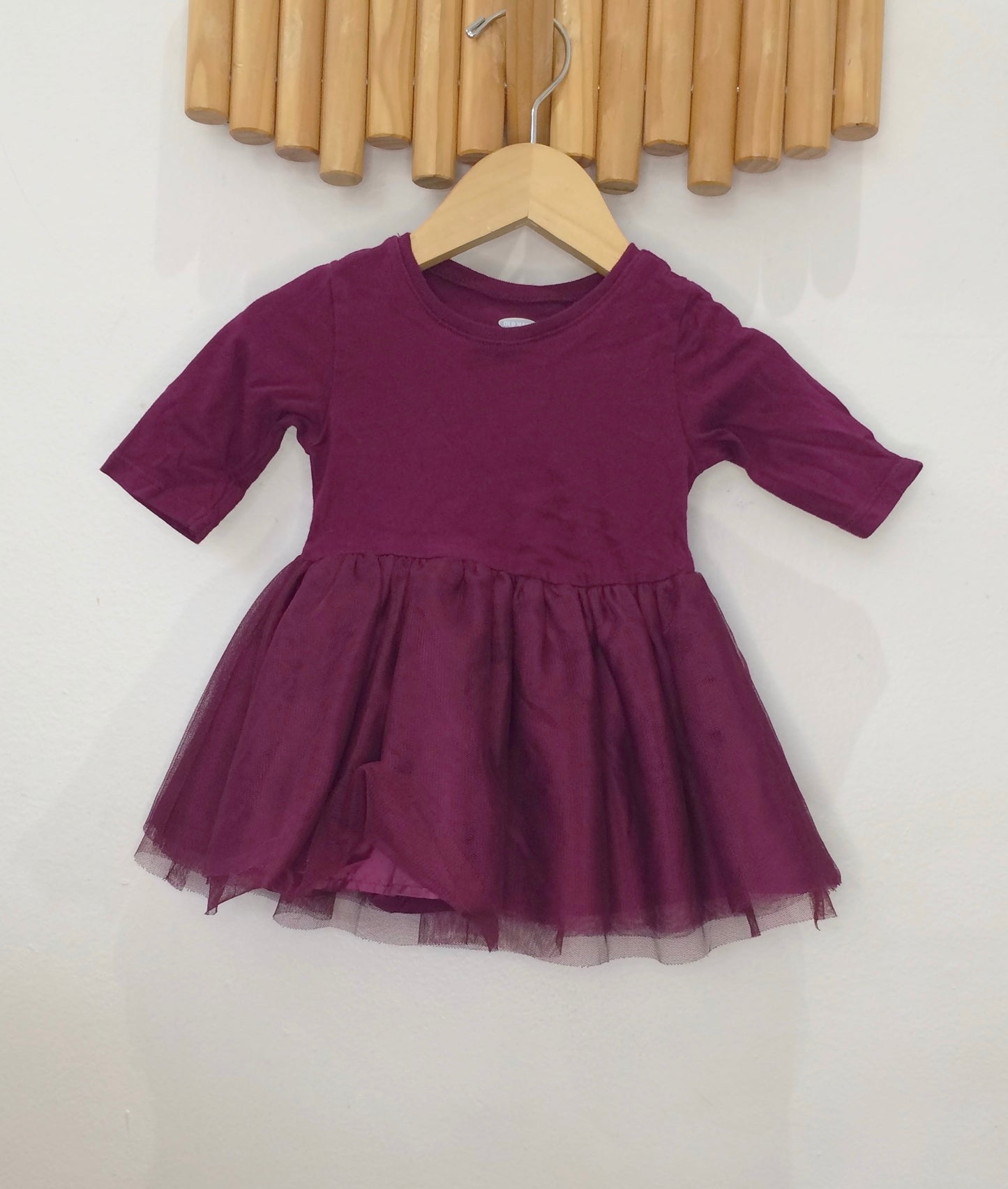 Magenta tulle onesie dress 3-6m