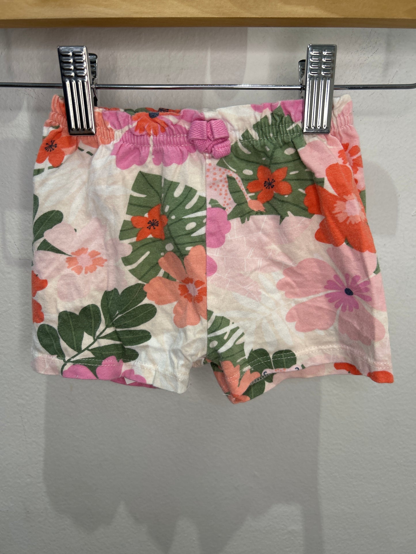 Floral cotton shorts 9-12m