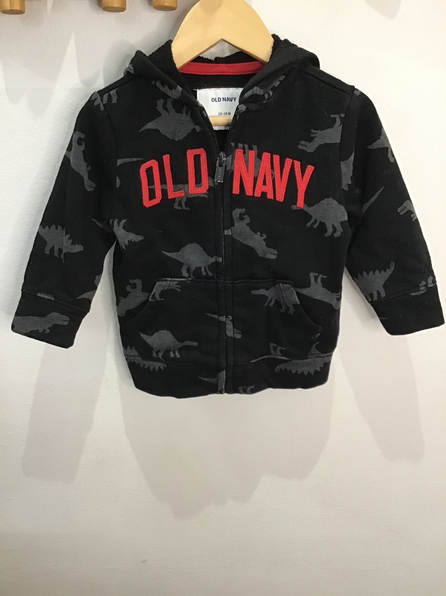 Sweatshirt black dino old navy 12-18m