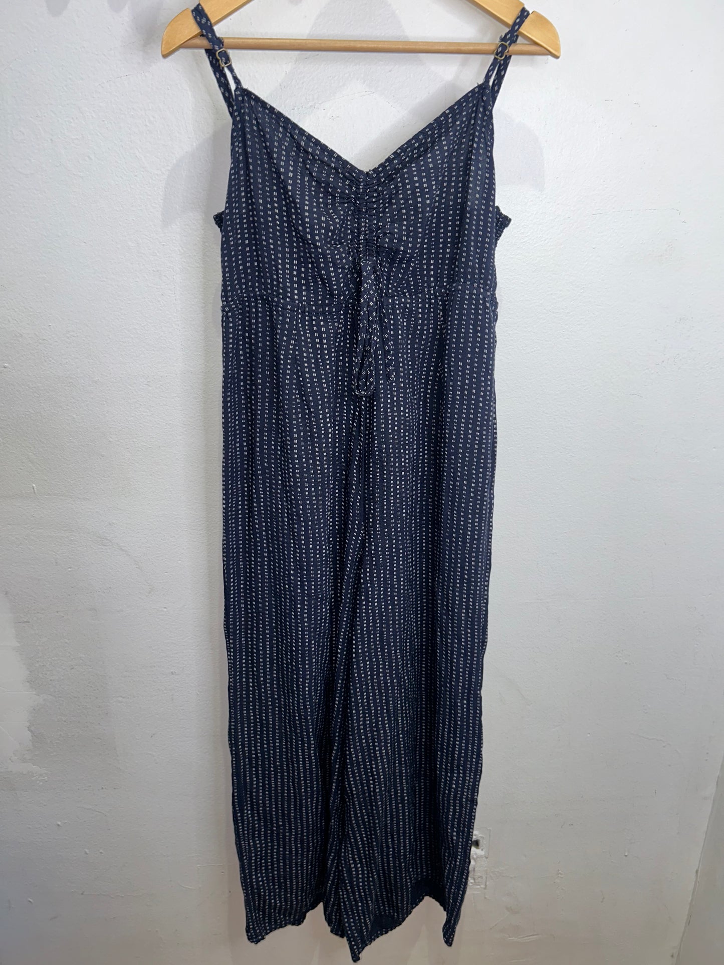 navy wide leg romper 8y