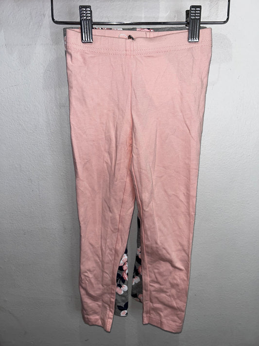 Two pack leggings pink and rose 4y NEW