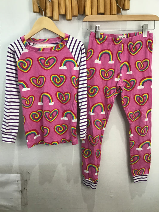 Hatley pink rainbow pyjamas 7y