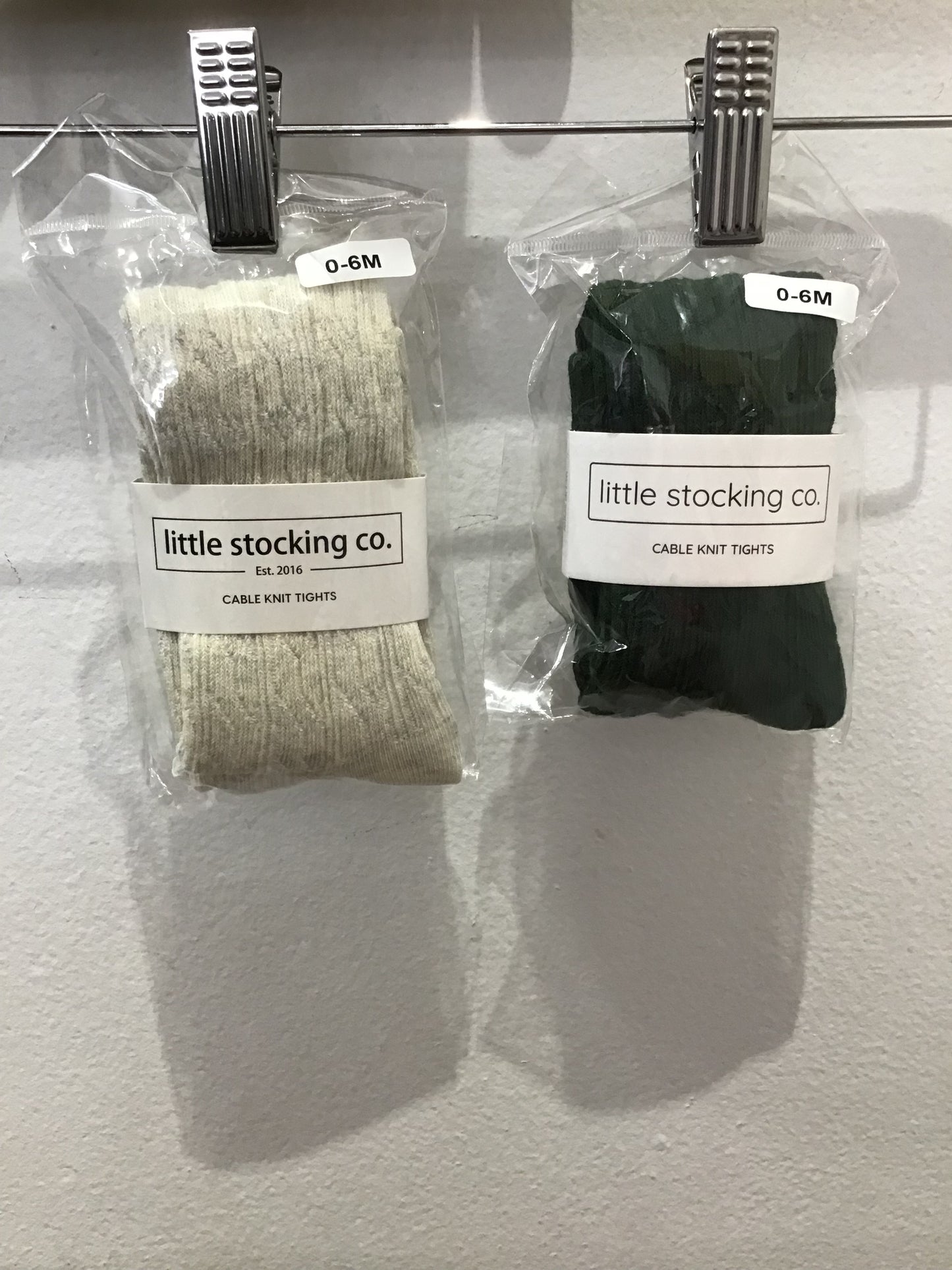 Green cable knit tights 0-6m NEW